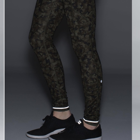 Lululemon Speed Tight III *All Full-On Lux Mystic Jungle Fatigue Green Black - Picture 7 of 15